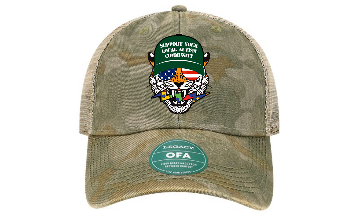 LEGACY - Old Favorite Gr Field Camo/Java Trucker Cap - Autism Tiger