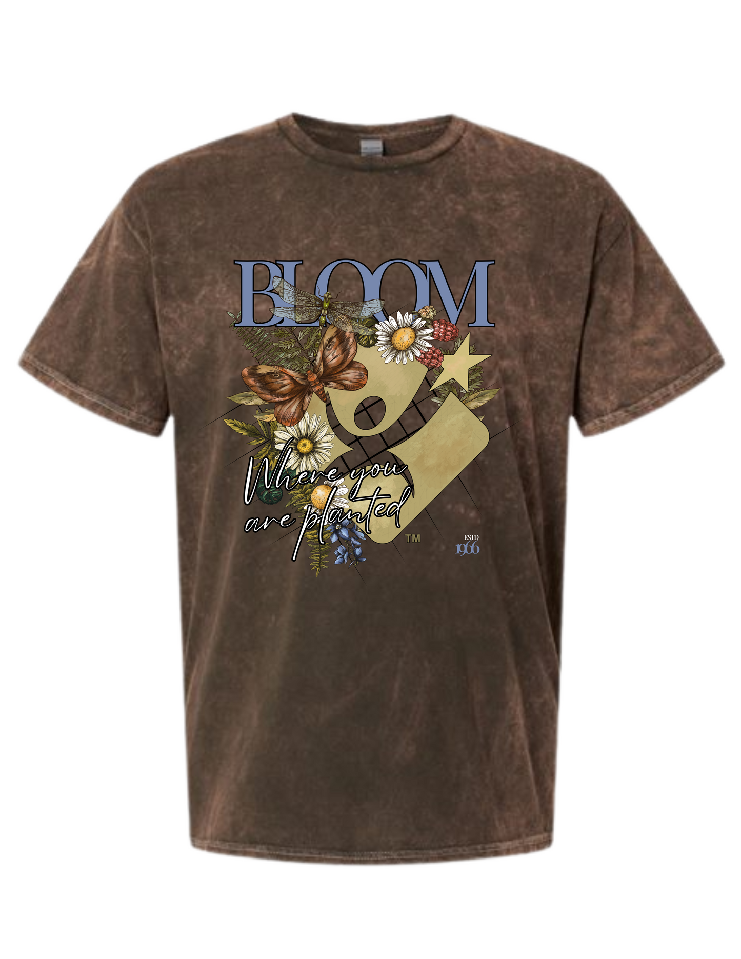 Dyenomite - Mineral Wash Unisex HoundDog T-Shirt - Bloom