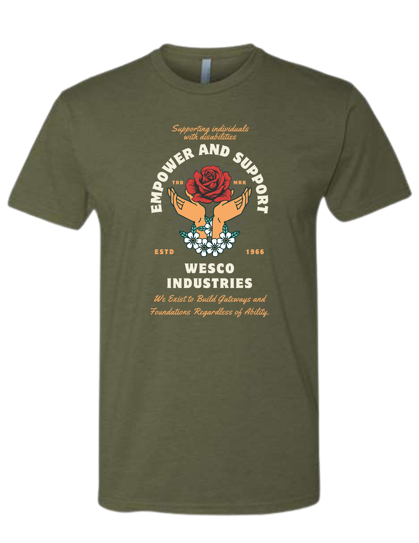 Next Level - CVC Military Green T-Shirt - Empower Rose