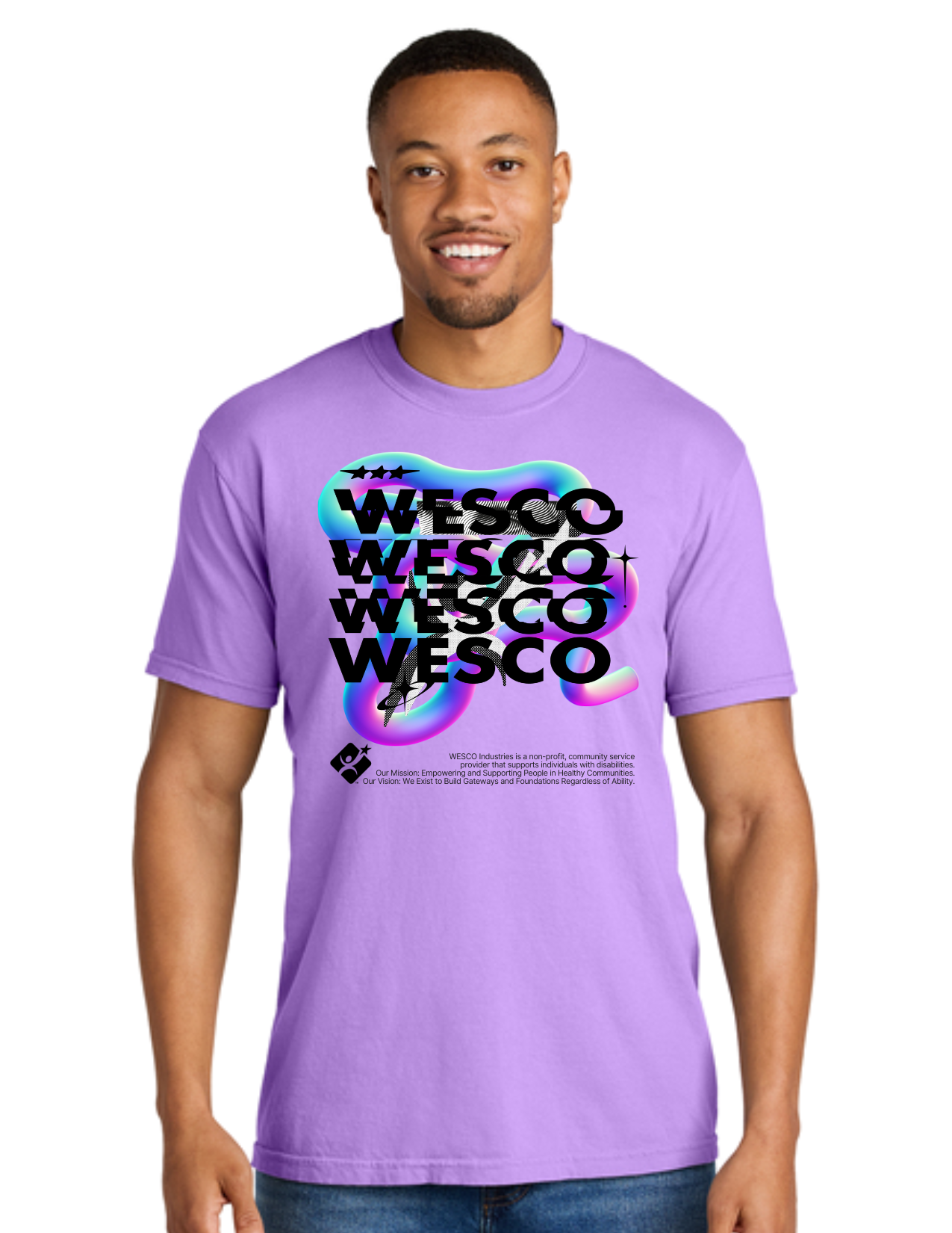 Comfort Colors - Garment-Dyed Neon Violet Heavyweight T-Shirt - Glitched