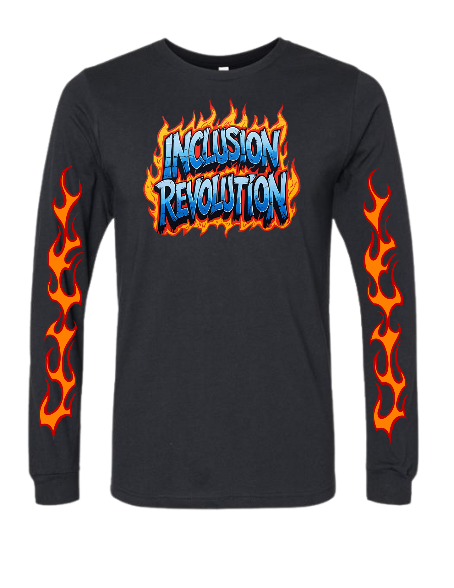 BELLA + CANVAS - Solid Blk Blend Heather CVC Long Sleeve Tee - Inclusion Revolution