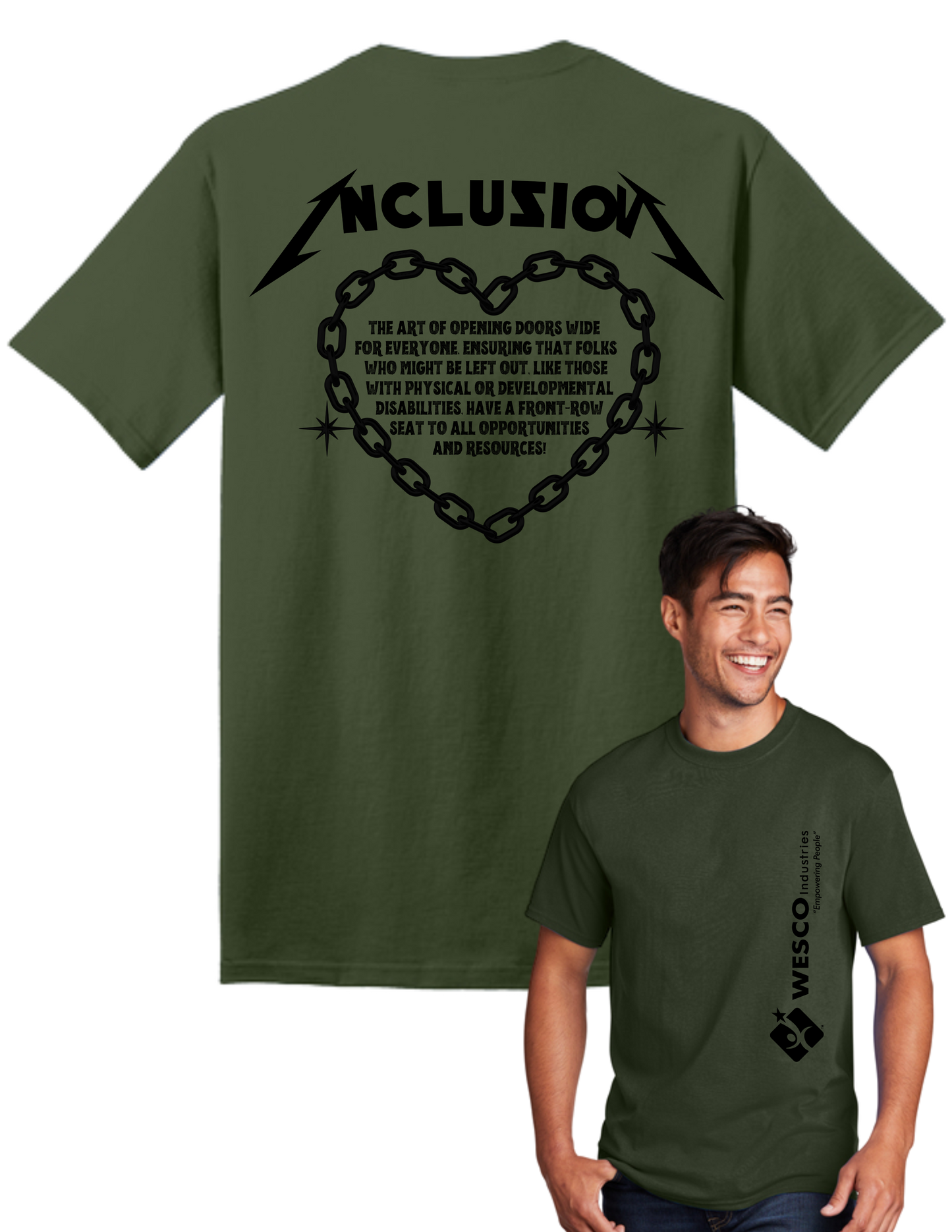 Port and Company Olive Core Cotton Tee - Metallica Inclusion