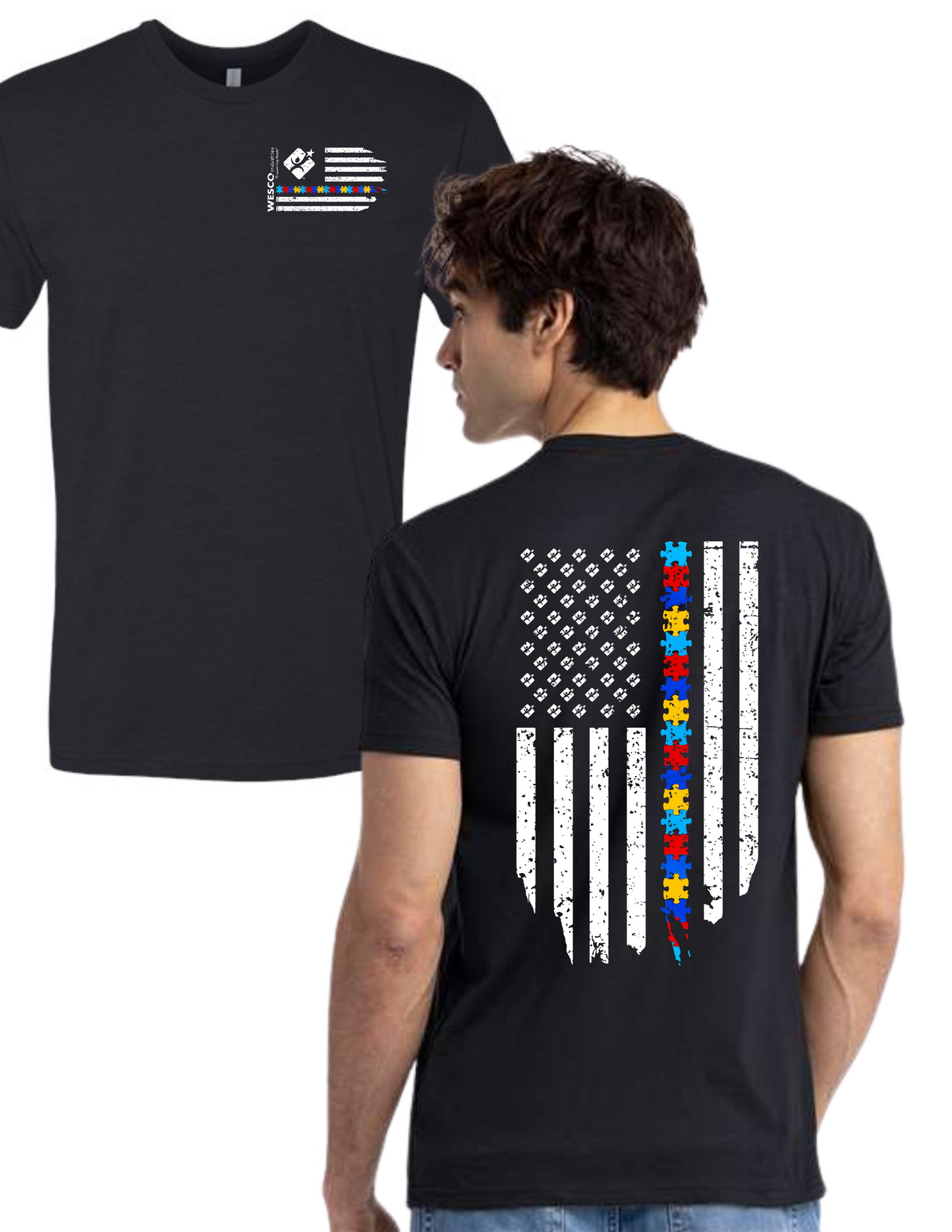 Next Level - CVC Black T-Shirt - Patriotic