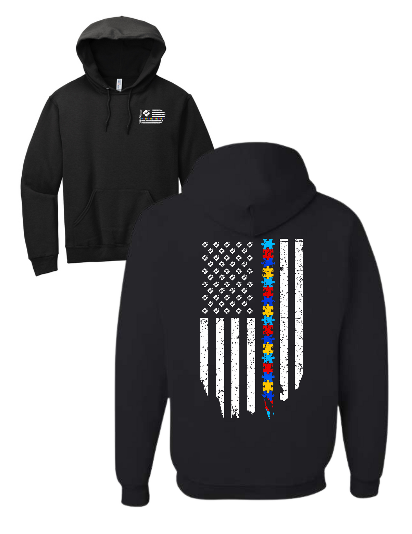 Jerzees® - NuBlend® Black Pullover Hooded - Patriotic