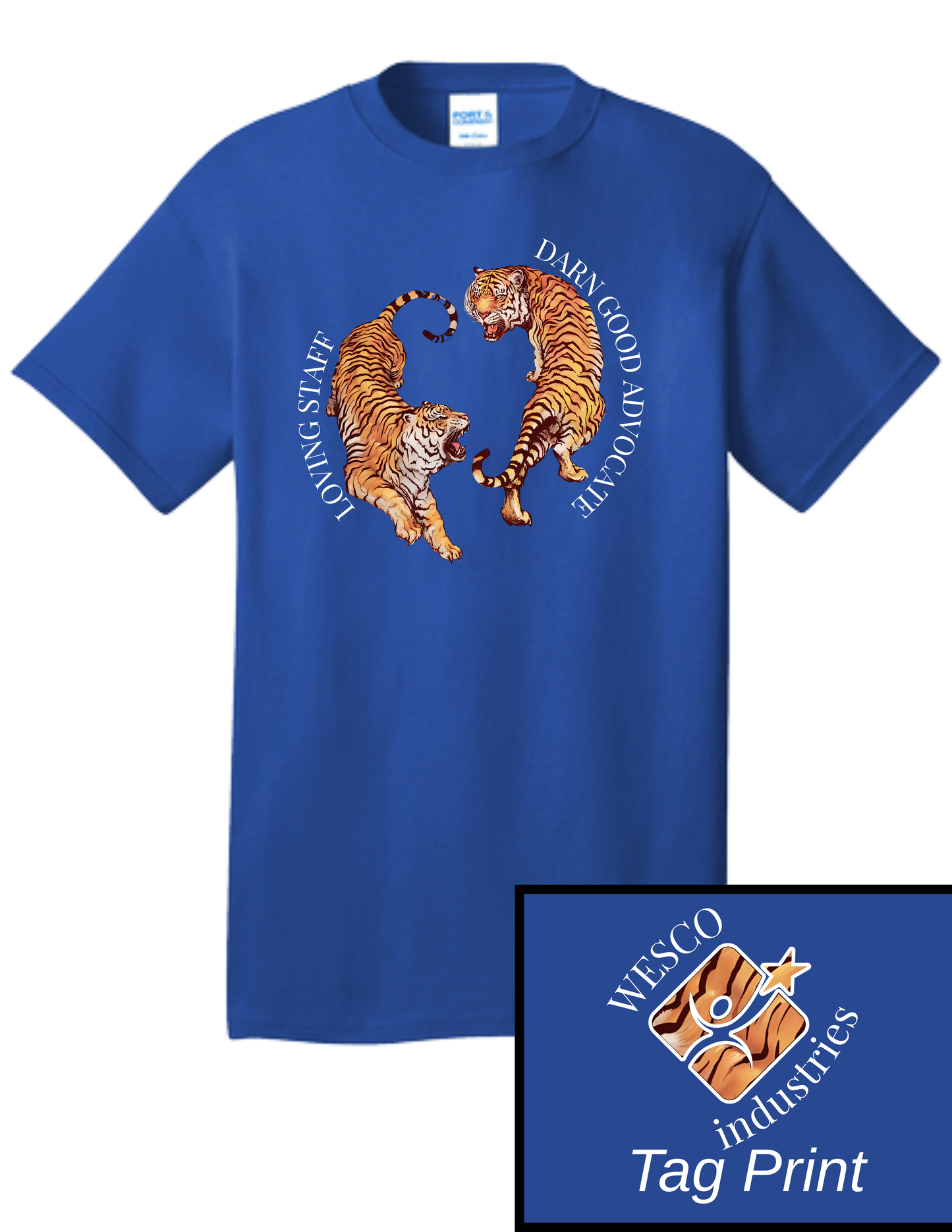 Port and Company True Royal Core Cotton Tee - DSP Tiger Staff