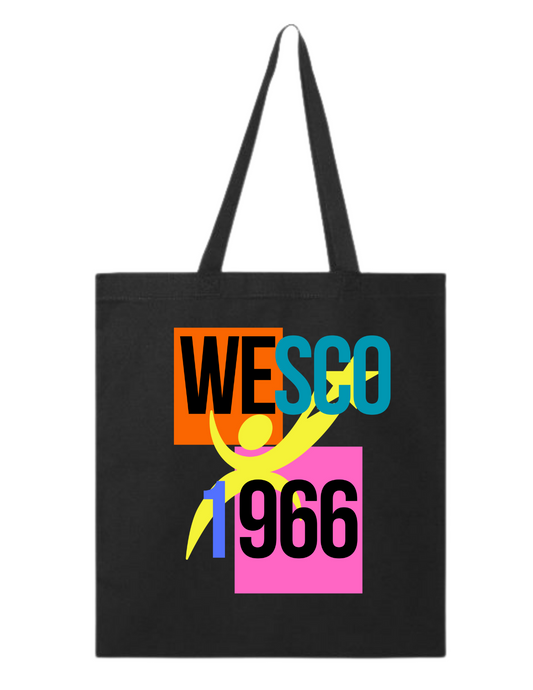 Port Authority Black Cotton Canvas Over the Shoulder Tote - 80s