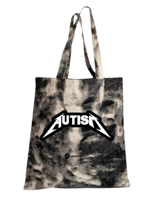Q-Tees - Stormy Ash Tie-Dyed Canvas Bag - Autism
