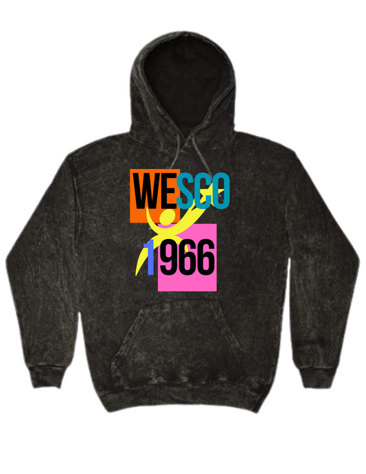Colortone - Mineral Wash Black Hooded Sweatshirt - 80s