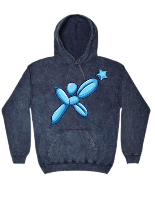 Colortone - Mineral Wash Hooded Navy Sweatshirt- Balloon