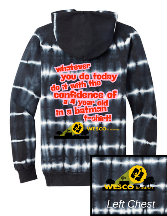 Port & Company ®Allover Stripe Tie-Dye Black/White  Fleece- Batman