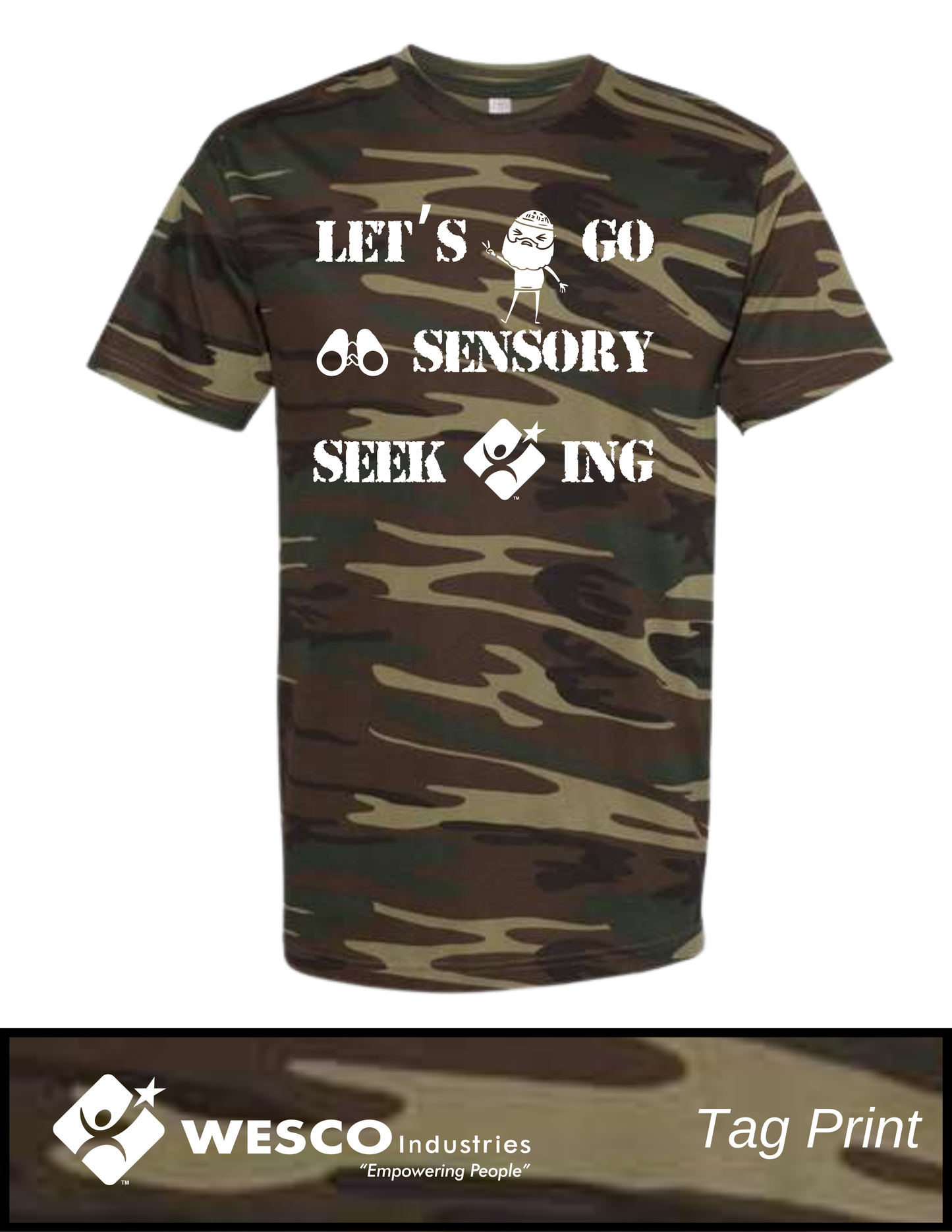 Code Five - Green Woodland Camo Tee - Camo Sensory
