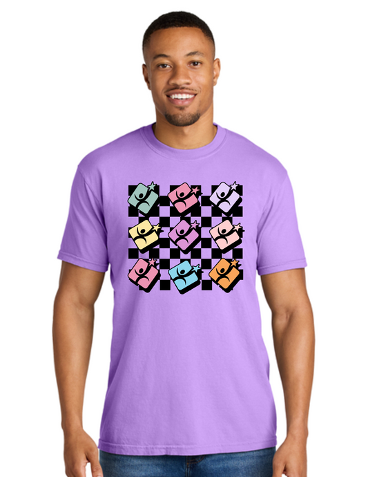Comfort Colors - Garment-Dyed Neon Violet Heavyweight T-Shirt - Checker
