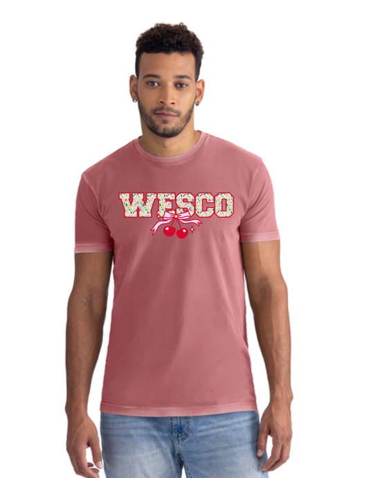 Next Level Apparel® Soft Wash Cotton Washed Mauve Tee - Cherry