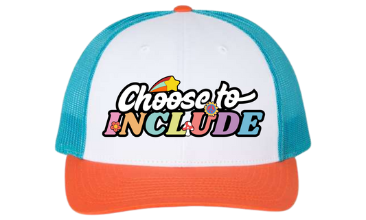 Richardson - Low Pro White/ Blue Hawaiin/ Pale Orange Trucker Cap - Choose to Include