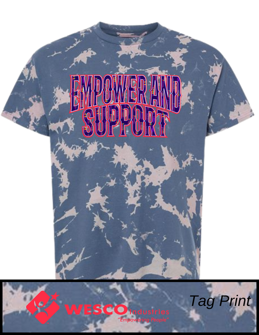 Dyenomite - Blue Gobi Bleach Wash T-Shirt - Empower and Support