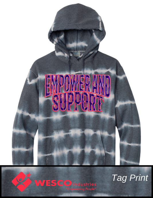 Port & Company ®Allover Stripe Graphite/Lt Grey Tie-Dye Fleece- Empower and Support