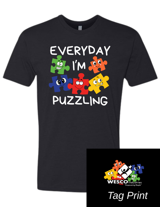 Next Level - CVC Black T-Shirt- Puzzling