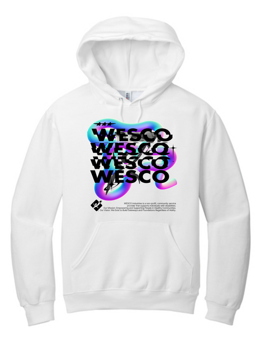 Jerzees® - NuBlend® Pullover White Hooded Sweatshirt - Glitched