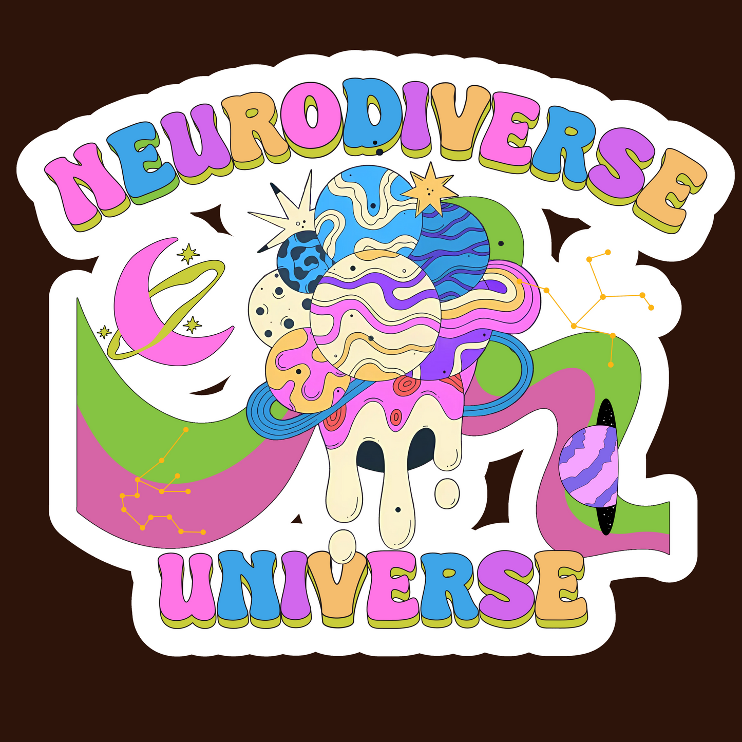 Groovy Neurodiverse Sticker