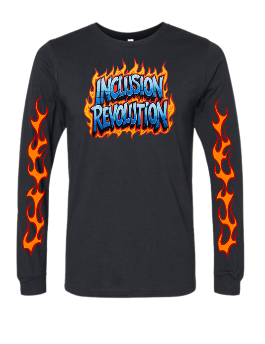 BELLA + CANVAS - Solid Blk Blend Heather CVC Long Sleeve Tee - Inclusion Revolution