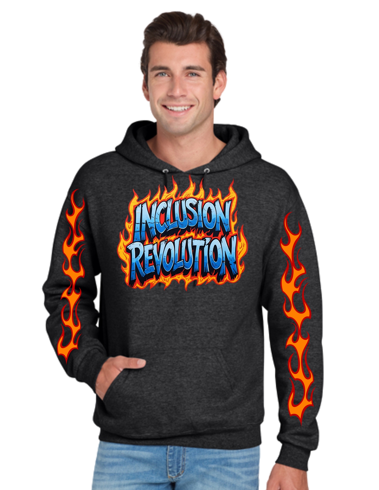 Jerzees® - NuBlend® Pullover Black Htr Hooded Sweatshirt - Inclusion Revolution