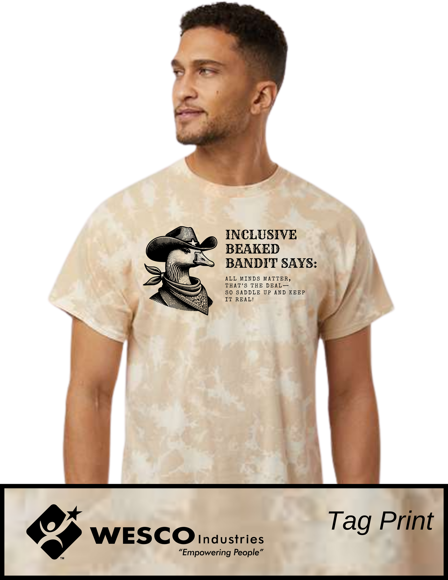Dyenomite - Sand Gobi Bleach Wash T-Shirt - Cowboy