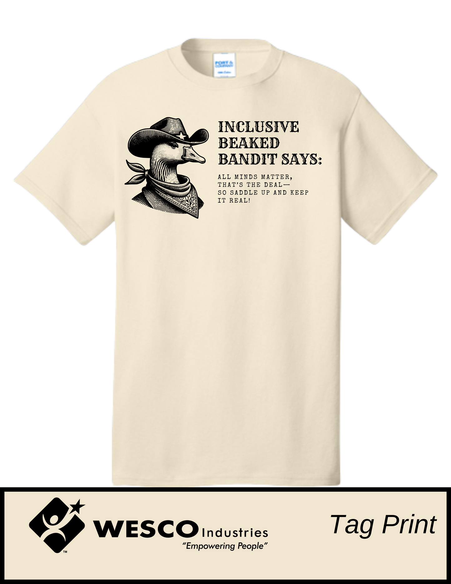Port and Company Natural Core Cotton Tee - Cowboy