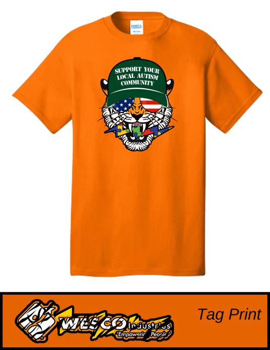 Port and Company Ten Orange Core Cotton Tee - Support Tige