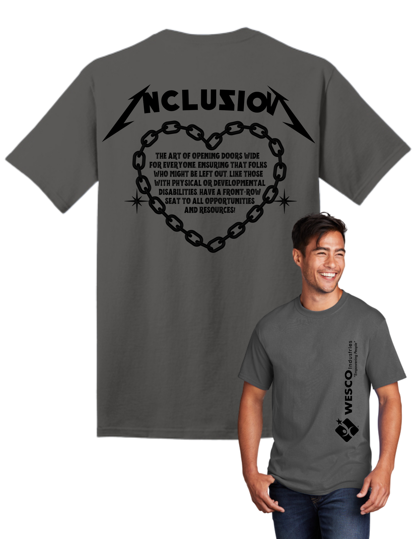 Port and Company Charcoal Core Cotton Tee - Metallica Inclusion