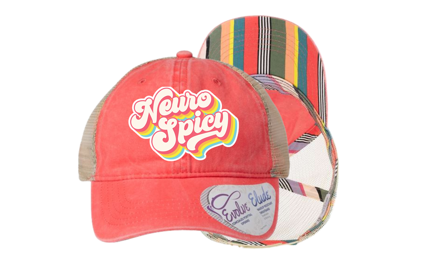 Infinity Her - Sherbert Stripes Women's Washed Mesh-Back Cap- Neurospicy