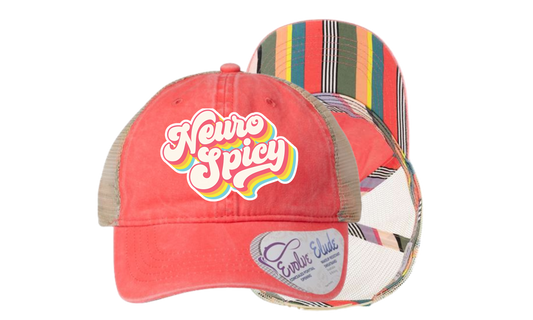 Infinity Her - Sherbert Stripes Women's Washed Mesh-Back Cap- Neurospicy