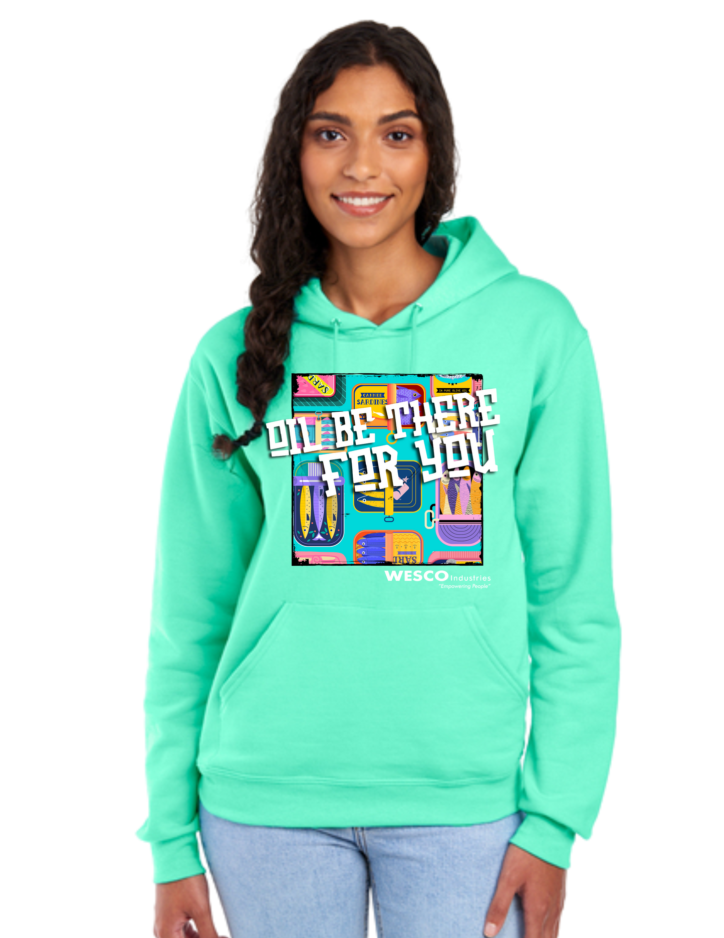 Jerzees® - NuBlend® Pullover Cool Mint Hooded Sweatshirt - Oil Be There