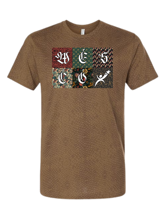 LAT - Fine Jersey Brown Reptile Tee - Patches