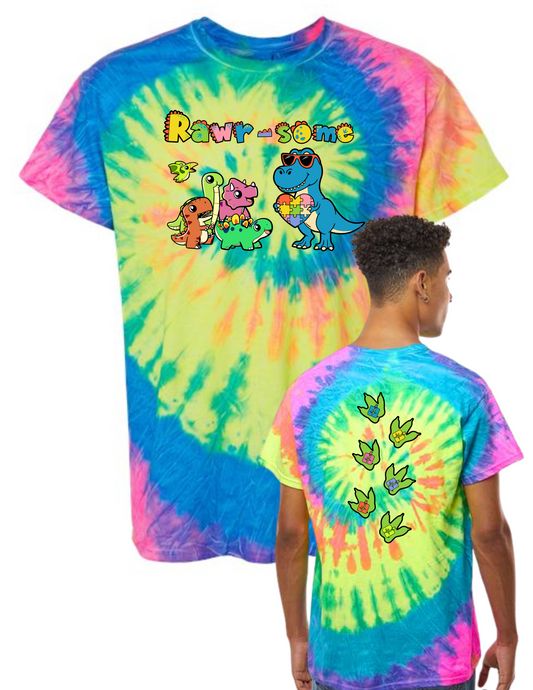 Colortone - Neon Rainbow Multi-Color Tie-Dyed T-Shirt - RawrSome