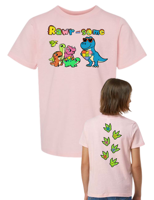 Tultex - Youth Fine Jersey Pink T-Shirt - RawrSome