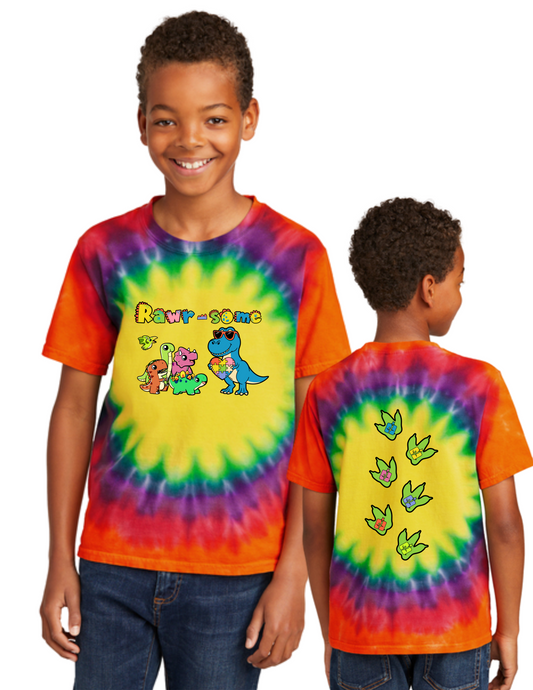 Port & Company® - Youth Rainbow Window Tie-Dye Tee - RawrSome