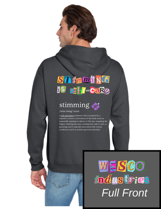 Jerzees® - NuBlend® Pullover Charcoal Hooded Sweatshirt- Stimming is Selfcare