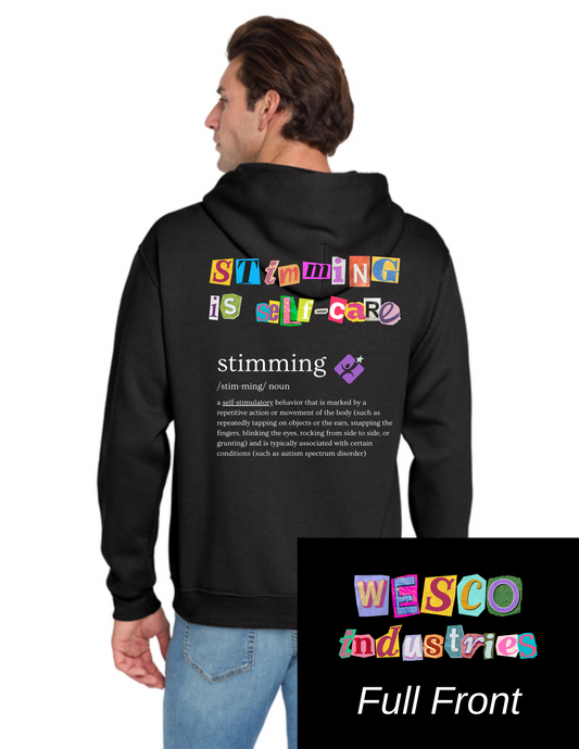 Jerzees® - NuBlend® Pullover Black Hooded Sweatshirt- Stimming is Selfcare