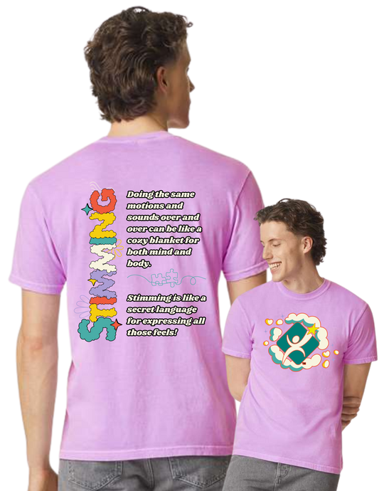 Comfort Colors ® Heavyweight Neon Violet Ring Spun Tee  - Stimming Clouds