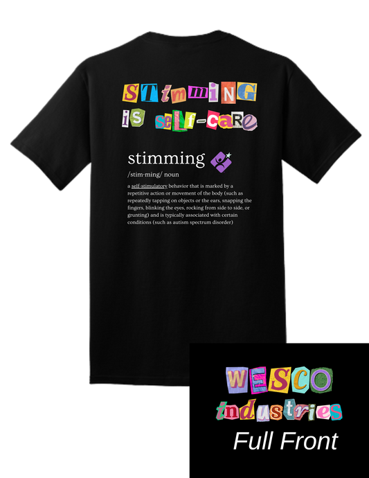Port and Company Core Coal Black Cotton Tee - Stimming is Selfcare